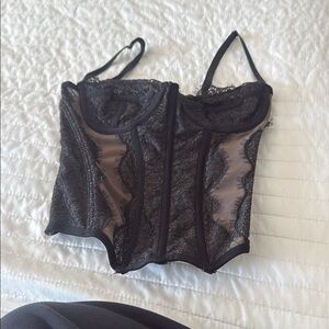 Urban Outfitters Black Lace Crop Top